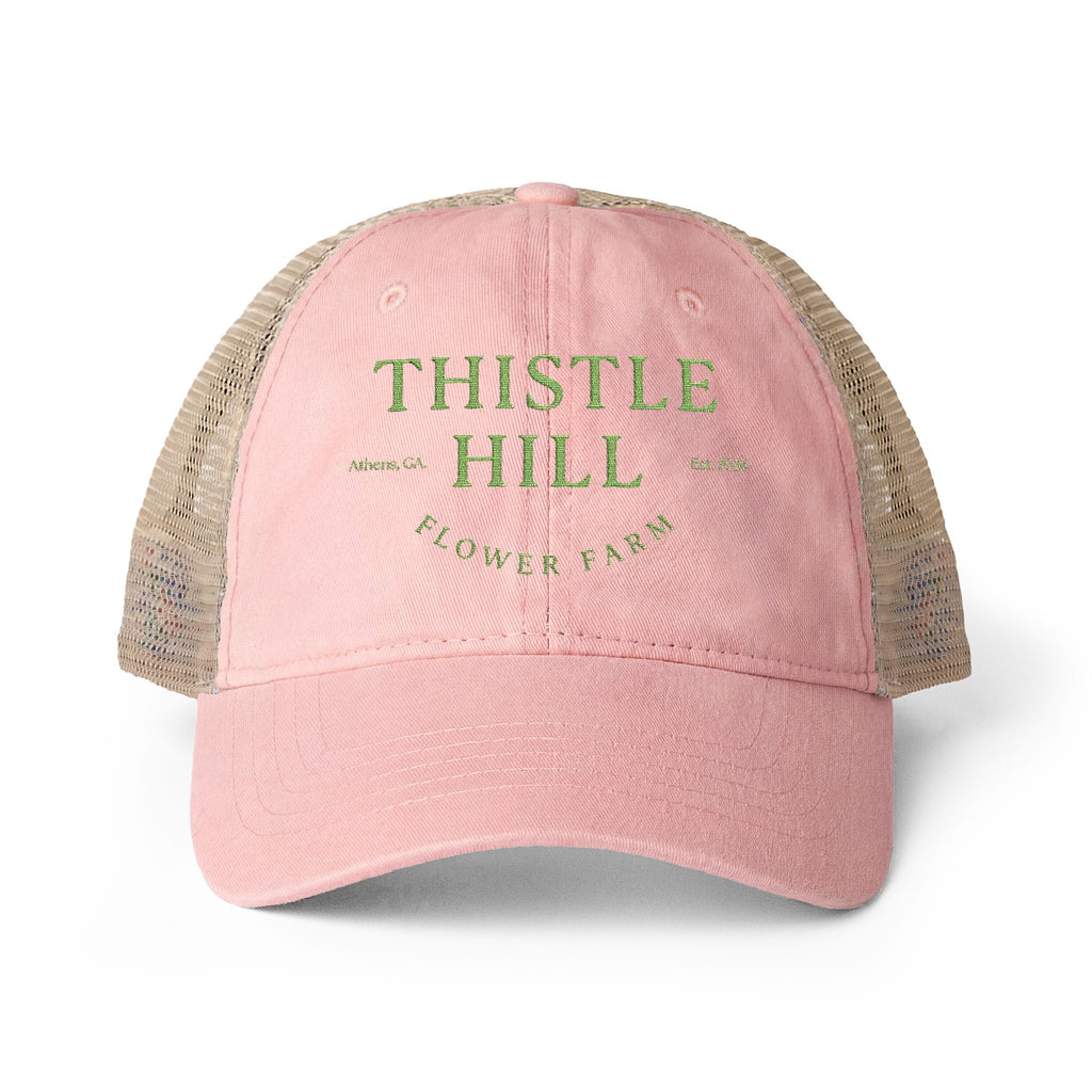 Women's Washed Mesh-Back Cap (Green)
