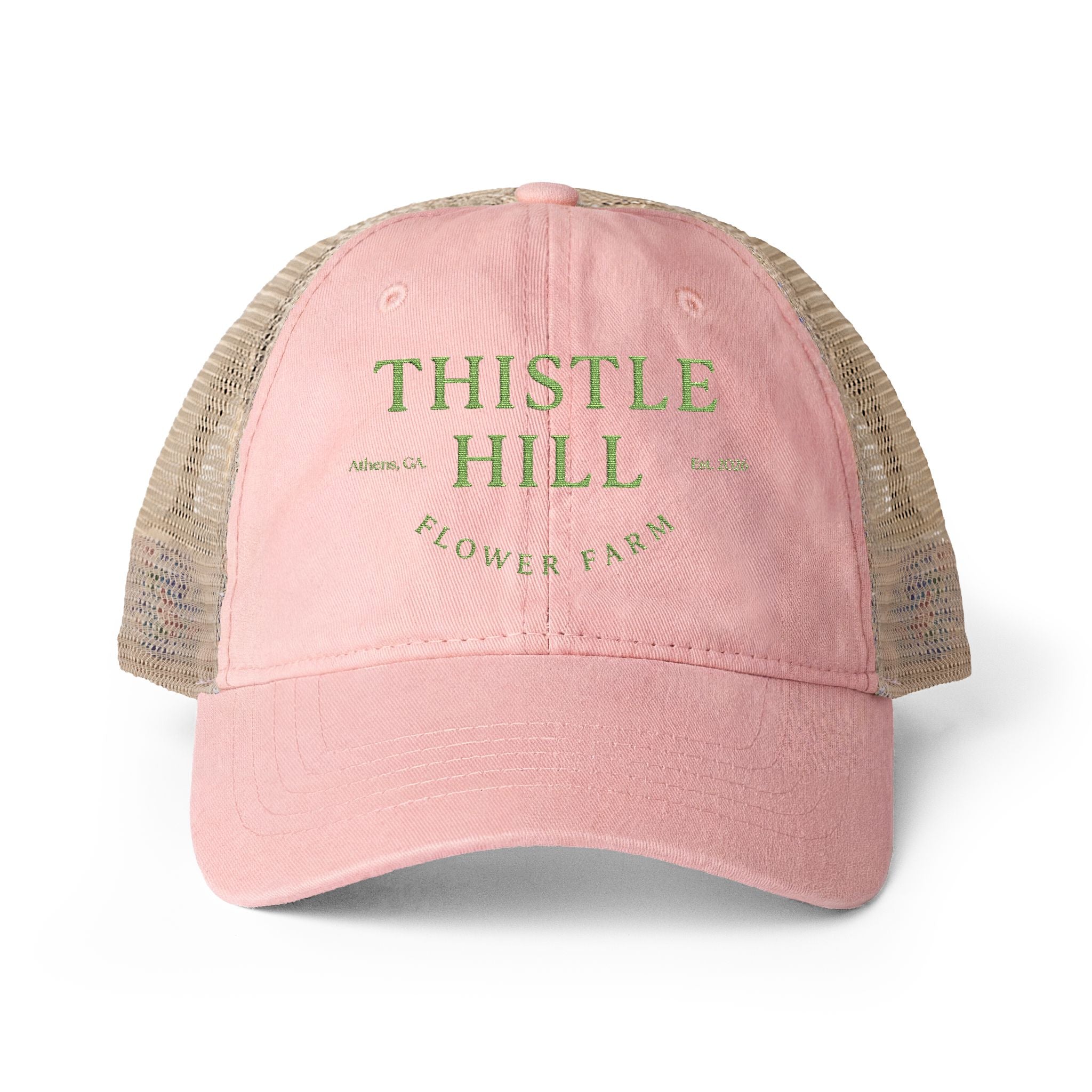 Women's Washed Mesh-Back Cap (Green)