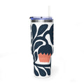 40oz Thermal Tumbler — Pastel Geometric Triangle Insulated Travel Cup