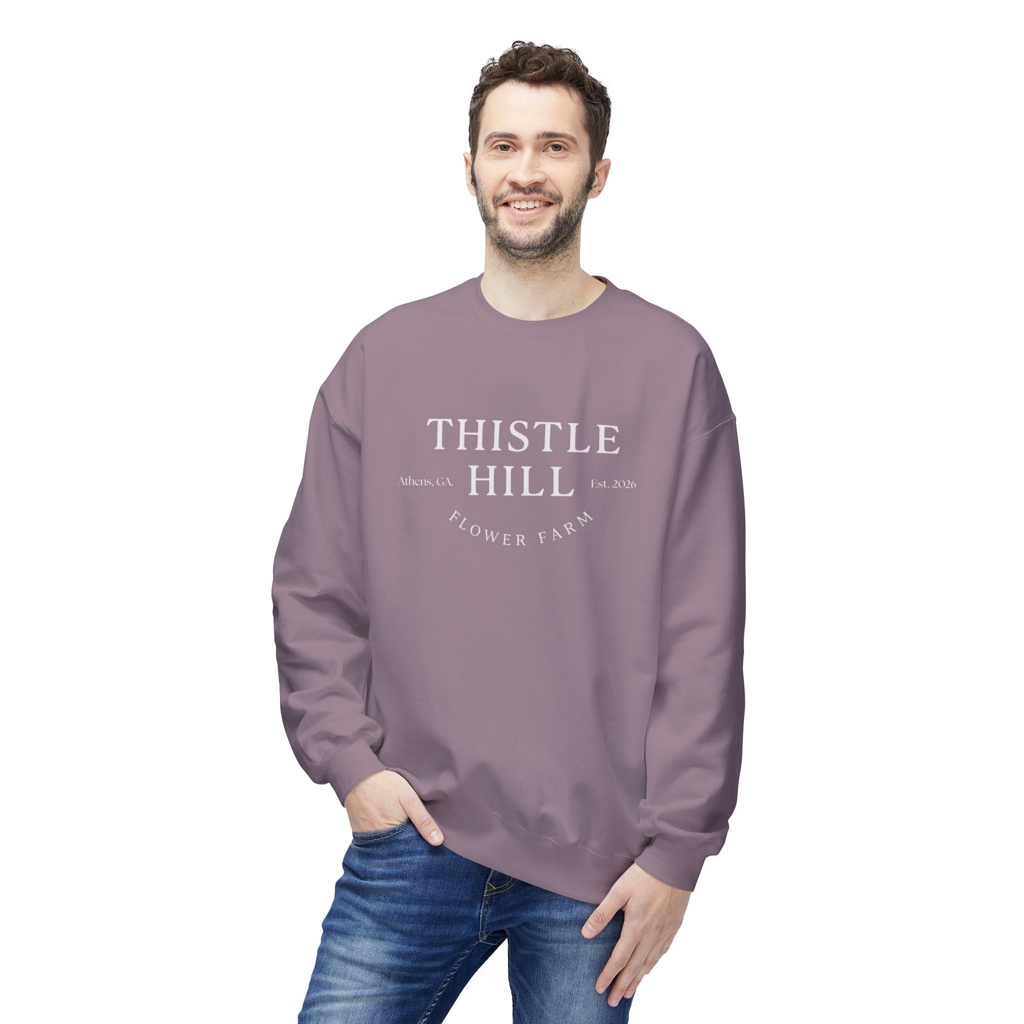 Midweight Softstyle Fleece Crewneck Sweatshirt (white)