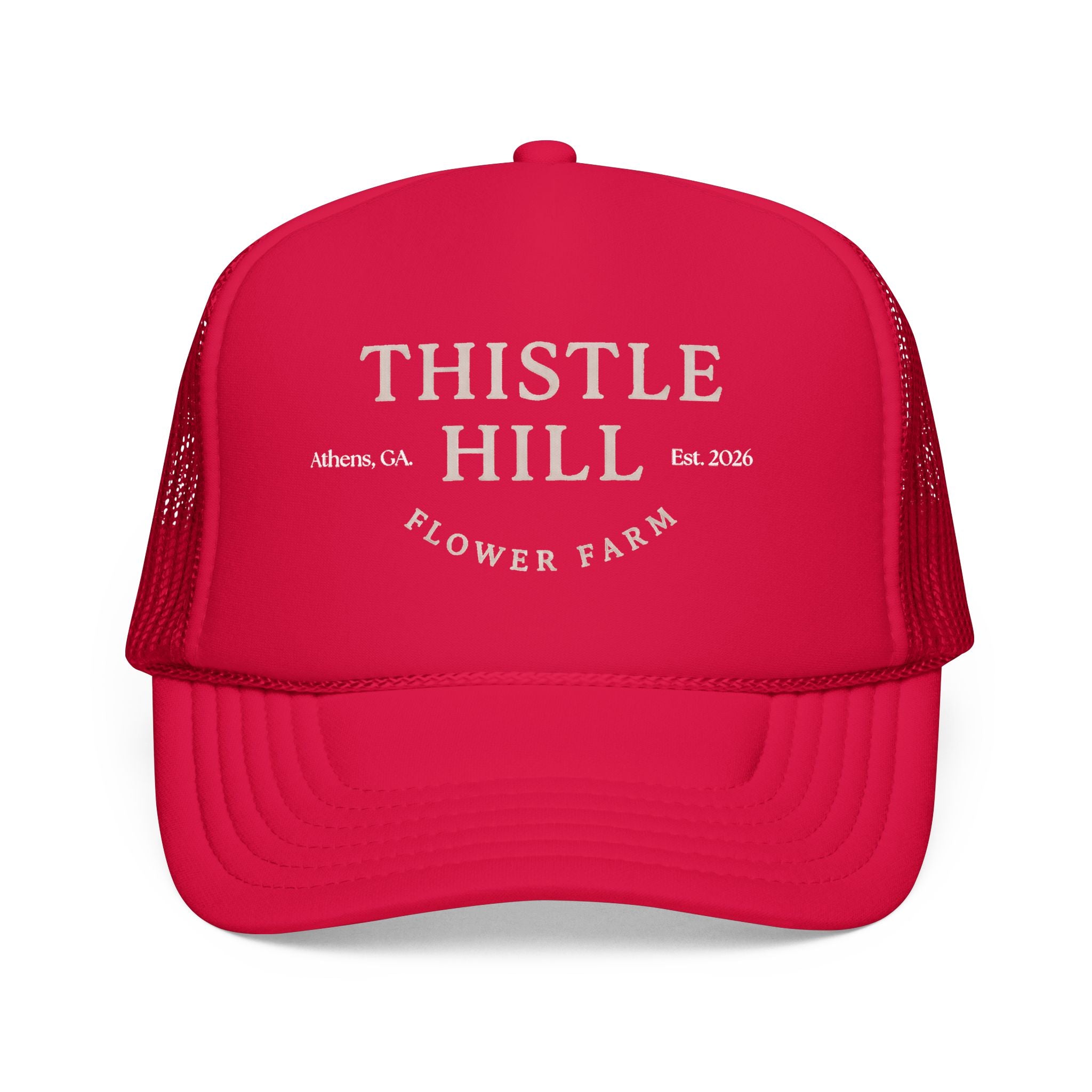 Thistle Hill Flower Farm Foam Trucker Hat (WHITE)