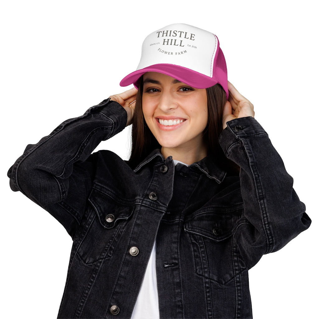 Thistle Hill Flower Farm Foam Trucker Hat (GREY)