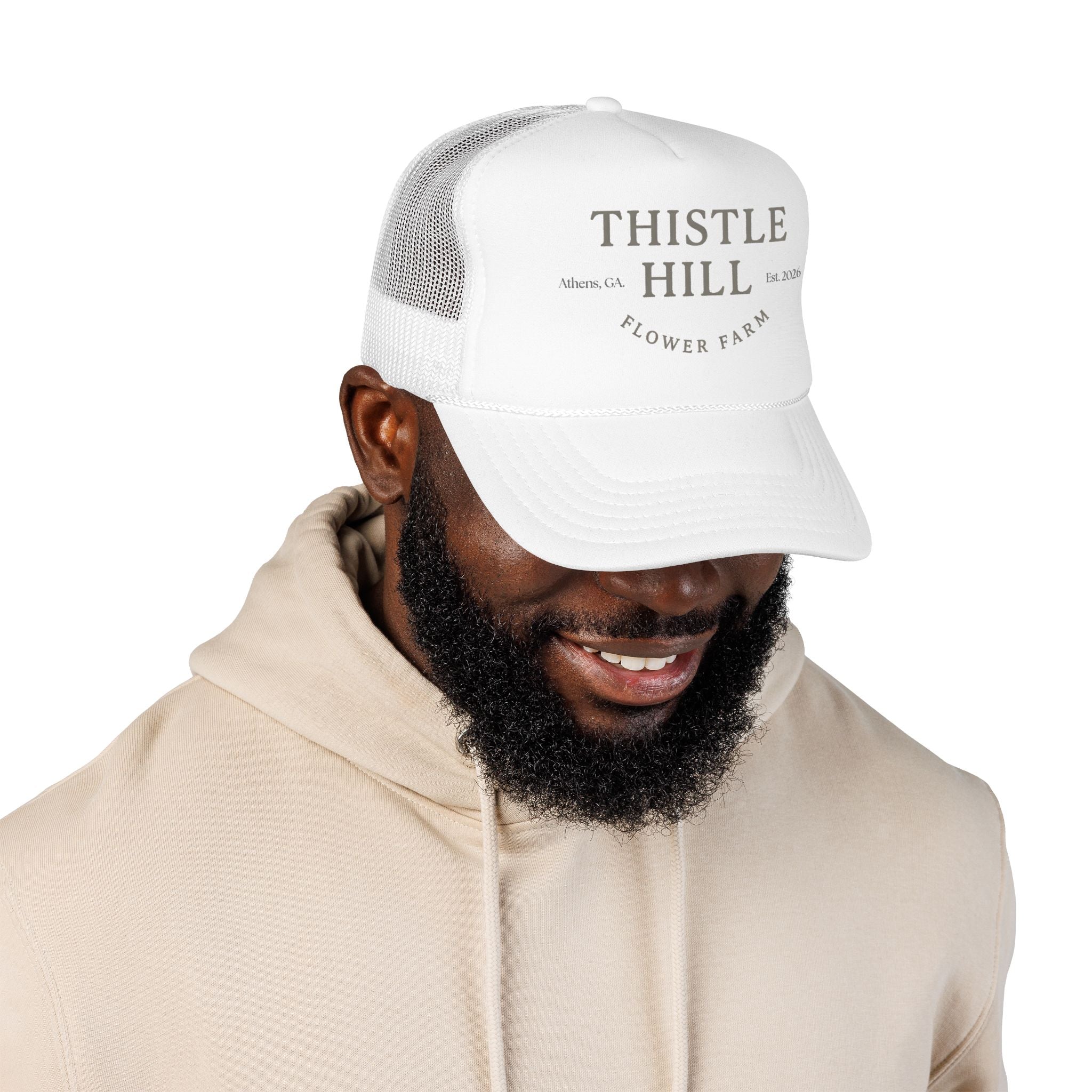Thistle Hill Flower Farm Foam Trucker Hat (GREY)