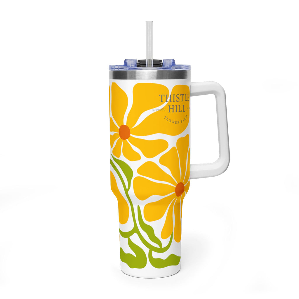 40oz Thermal Tumbler — Sunflower Insulated Travel Cup