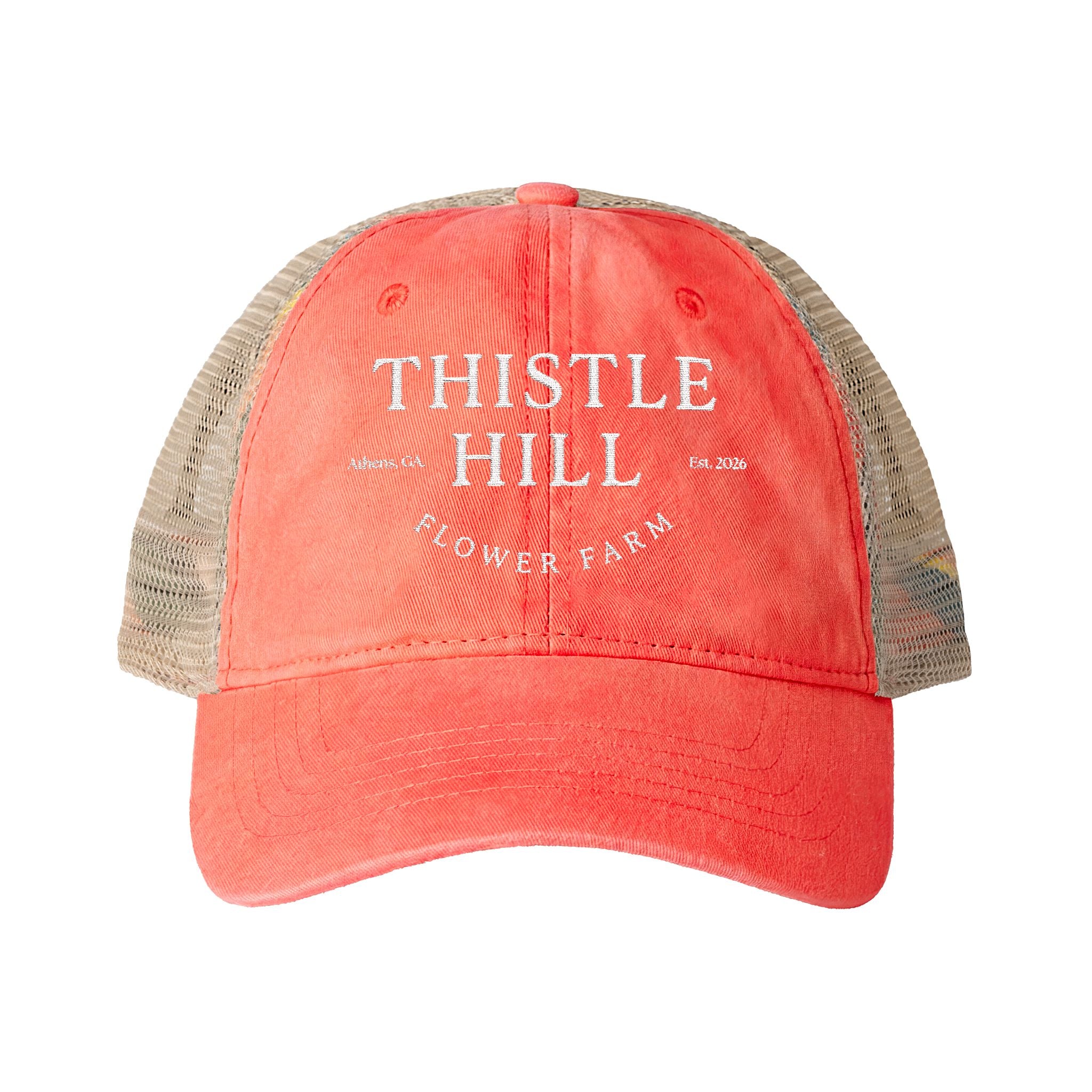 Women's Washed Mesh-Back Cap (White)