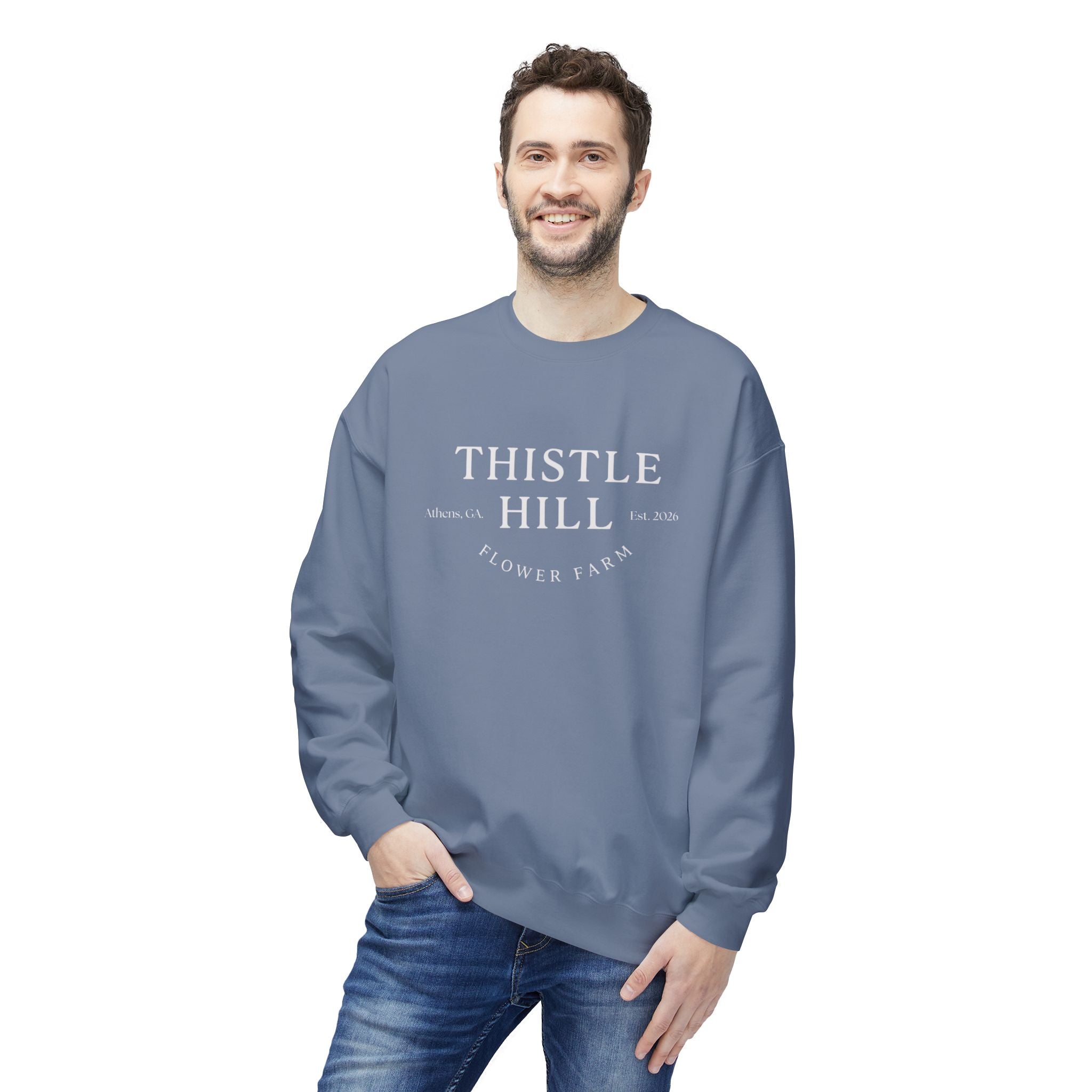 Midweight Softstyle Fleece Crewneck Sweatshirt (white)