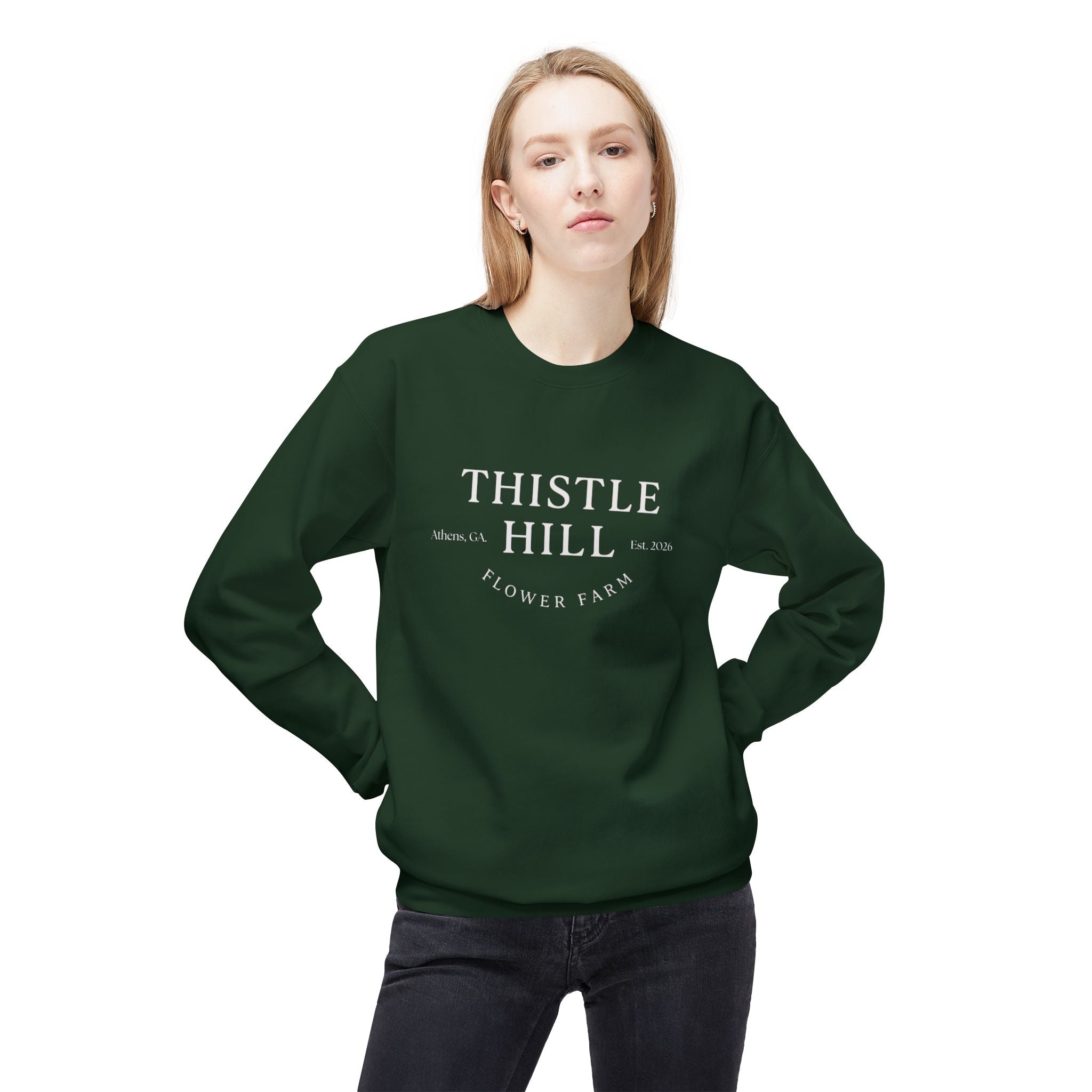 Midweight Softstyle Fleece Crewneck Sweatshirt (white)