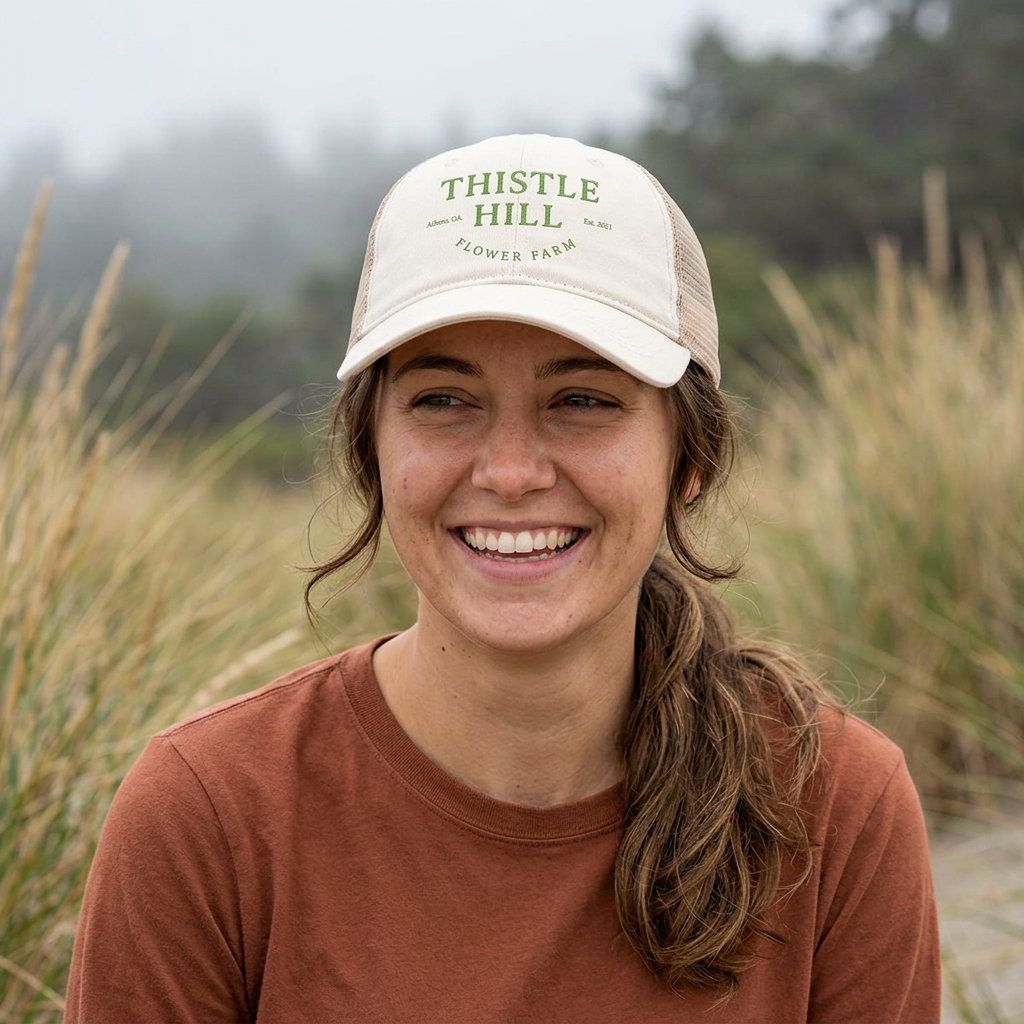 Women's Washed Mesh-Back Cap (Green)