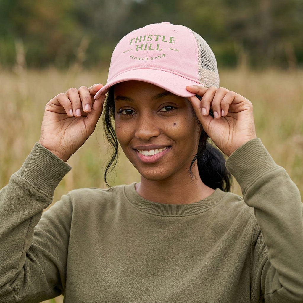 Women's Washed Mesh-Back Cap (Green)