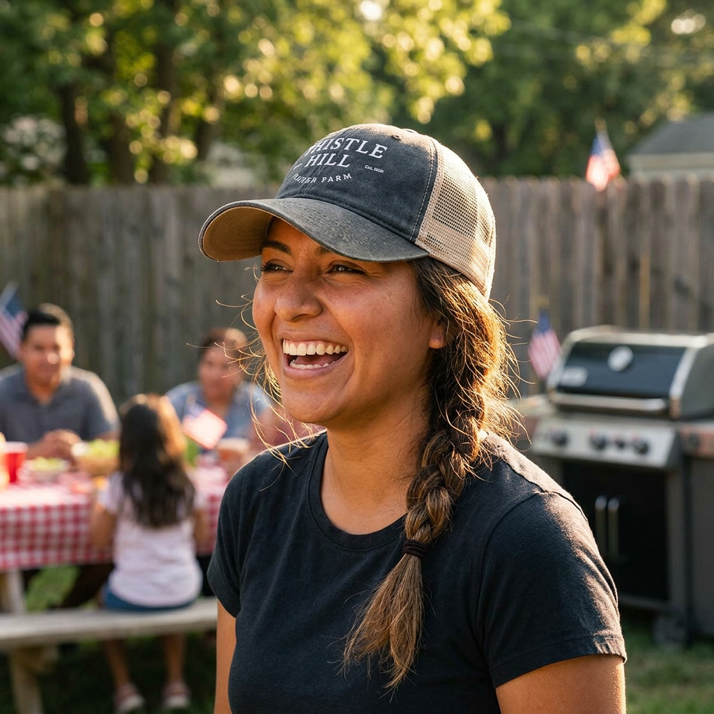 Women's Washed Mesh-Back Cap (White)