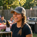 Women's Washed Mesh-Back Cap (White)