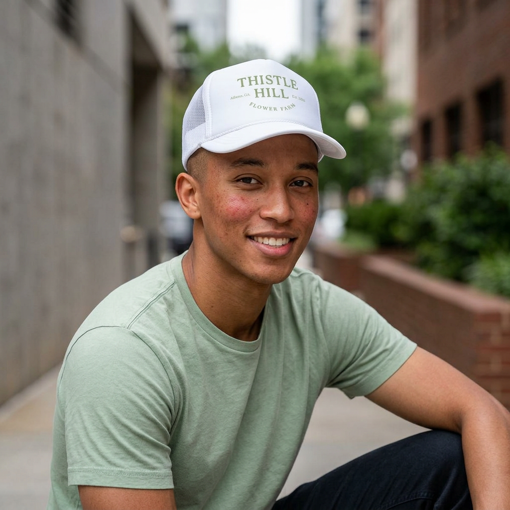 Thistle Hill Flower Farm Foam Trucker Hat (GREEN)