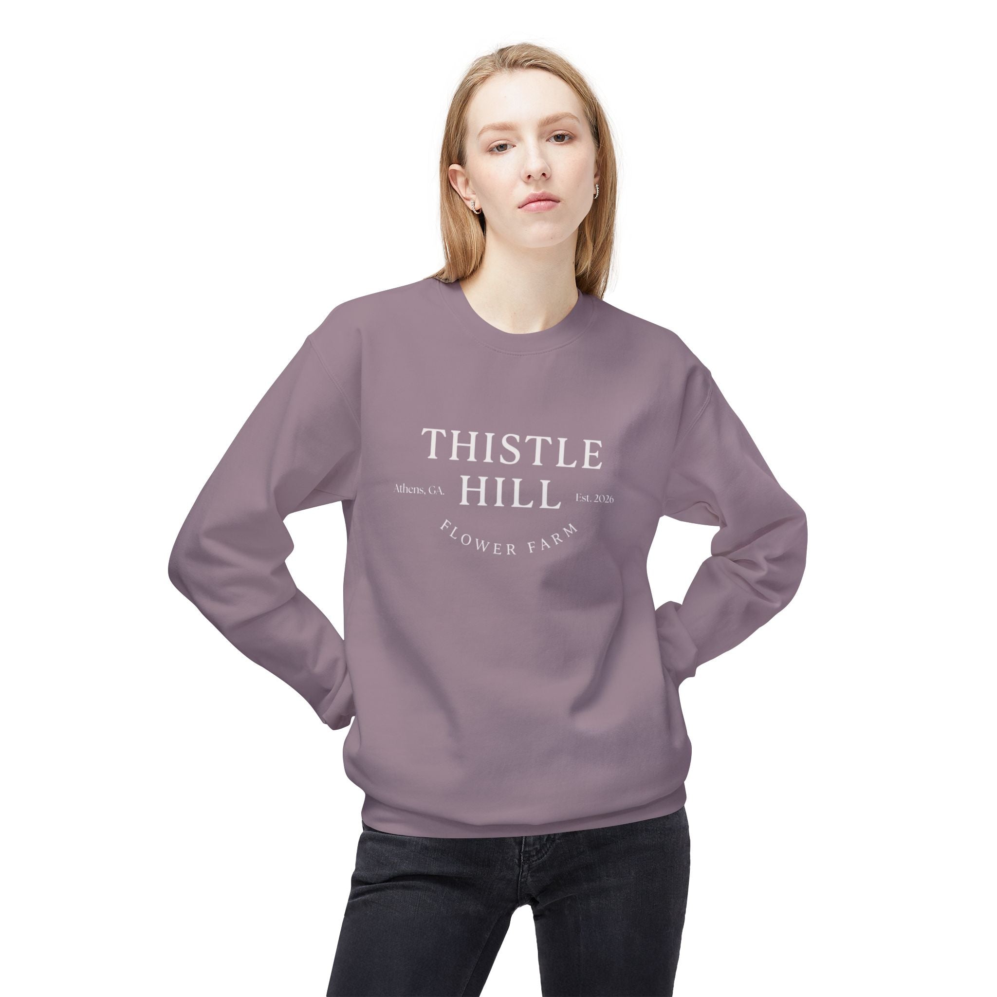 Midweight Softstyle Fleece Crewneck Sweatshirt (white)