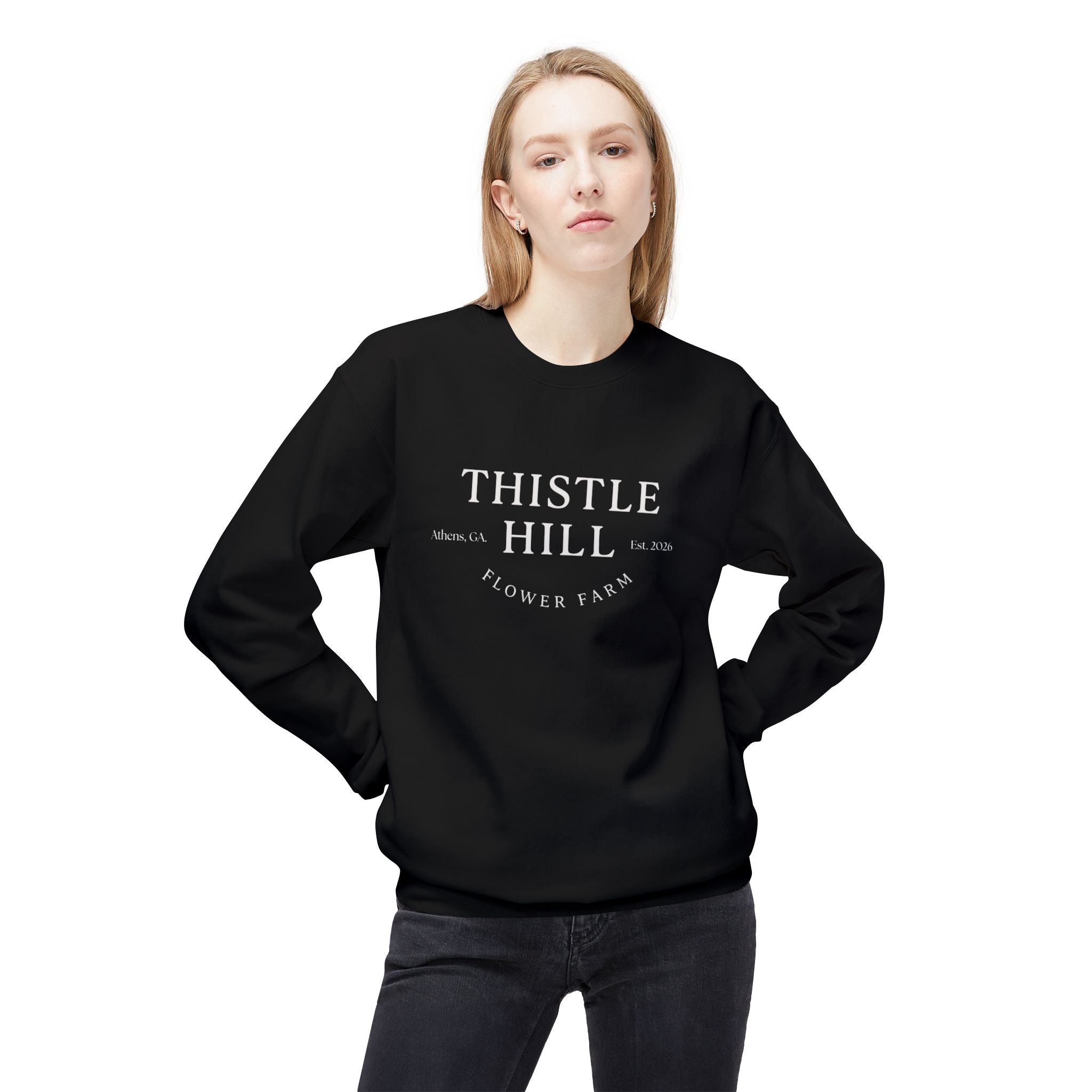 Midweight Softstyle Fleece Crewneck Sweatshirt (white)