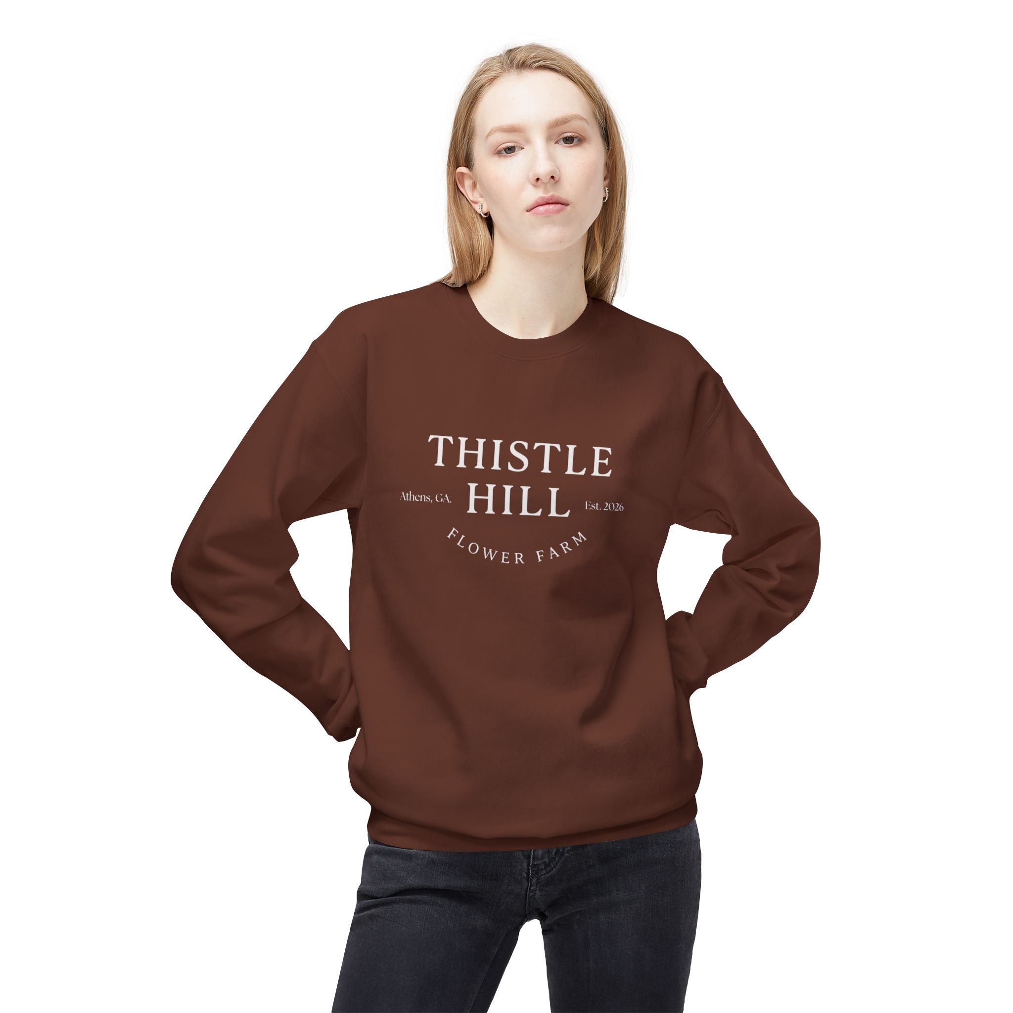 Midweight Softstyle Fleece Crewneck Sweatshirt (white)