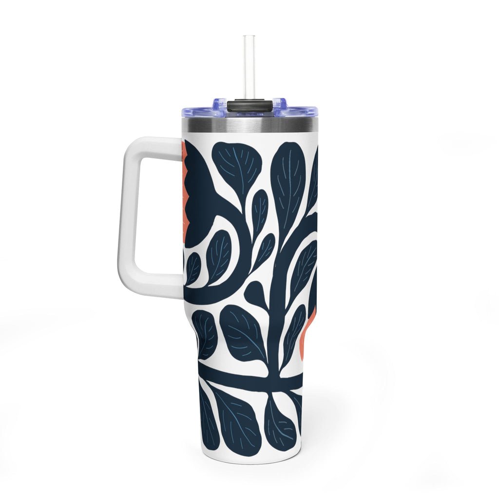 40oz Thermal Tumbler — Pastel Geometric Triangle Insulated Travel Cup