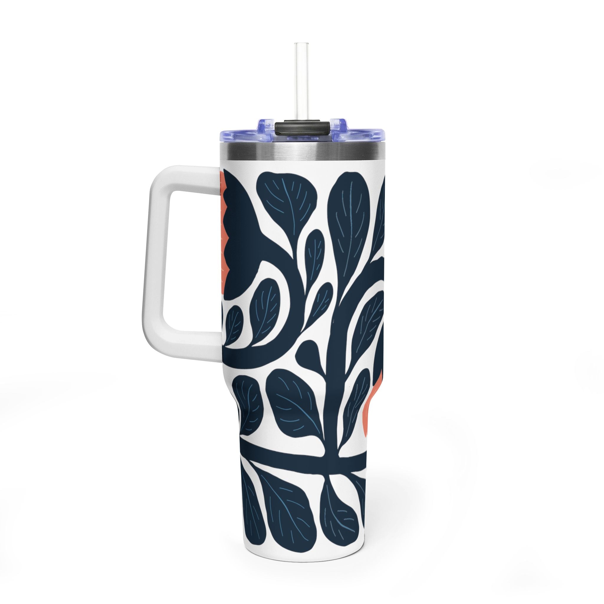 40oz Thermal Tumbler — Pastel Geometric Triangle Insulated Travel Cup