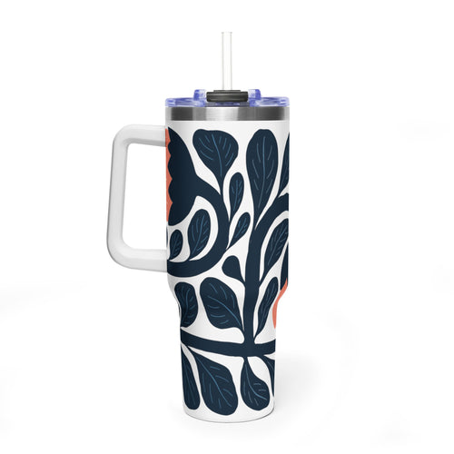 40oz Thermal Tumbler — Pastel Geometric Triangle Insulated Travel Cup