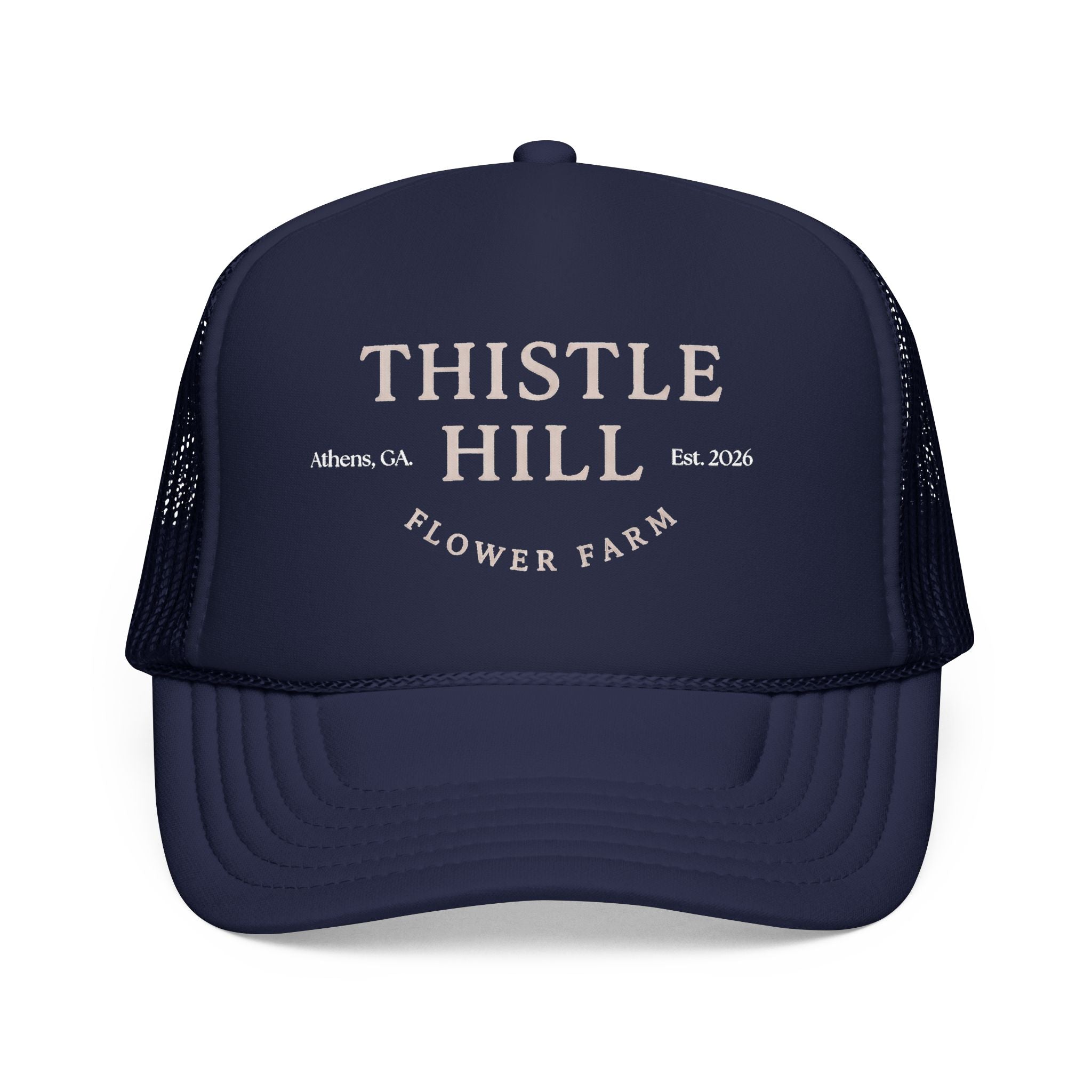 Thistle Hill Flower Farm Foam Trucker Hat (WHITE)