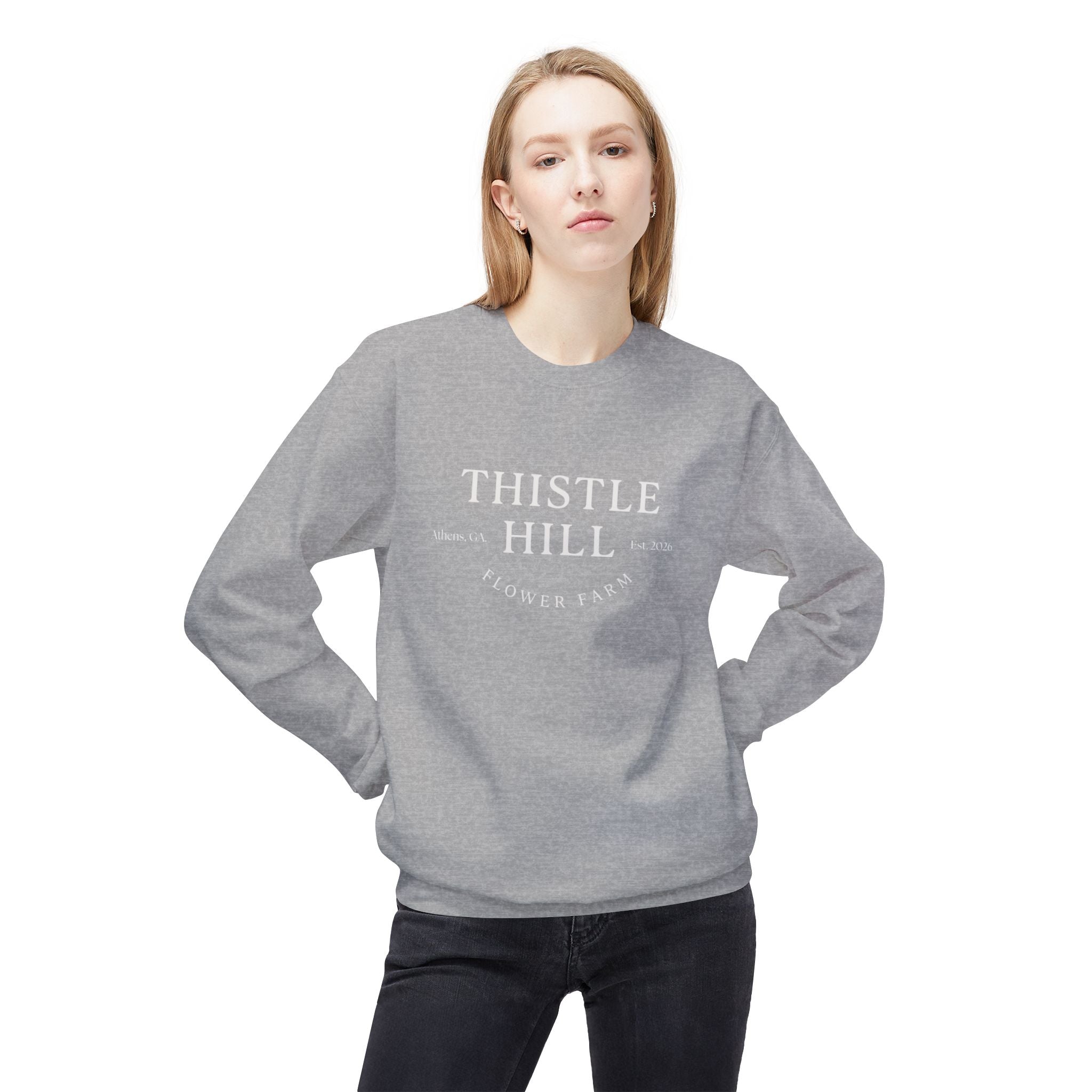 Midweight Softstyle Fleece Crewneck Sweatshirt (white)