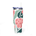 40oz Thermal Tumbler — Pink Hydranga Insulated Travel Cup
