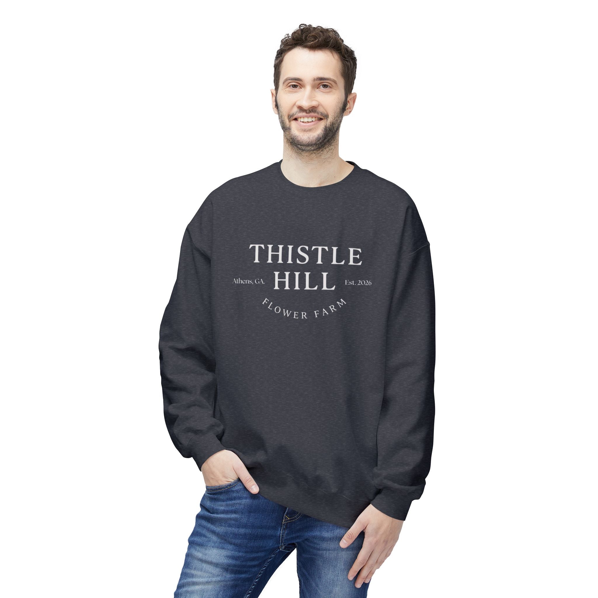 Midweight Softstyle Fleece Crewneck Sweatshirt (white)