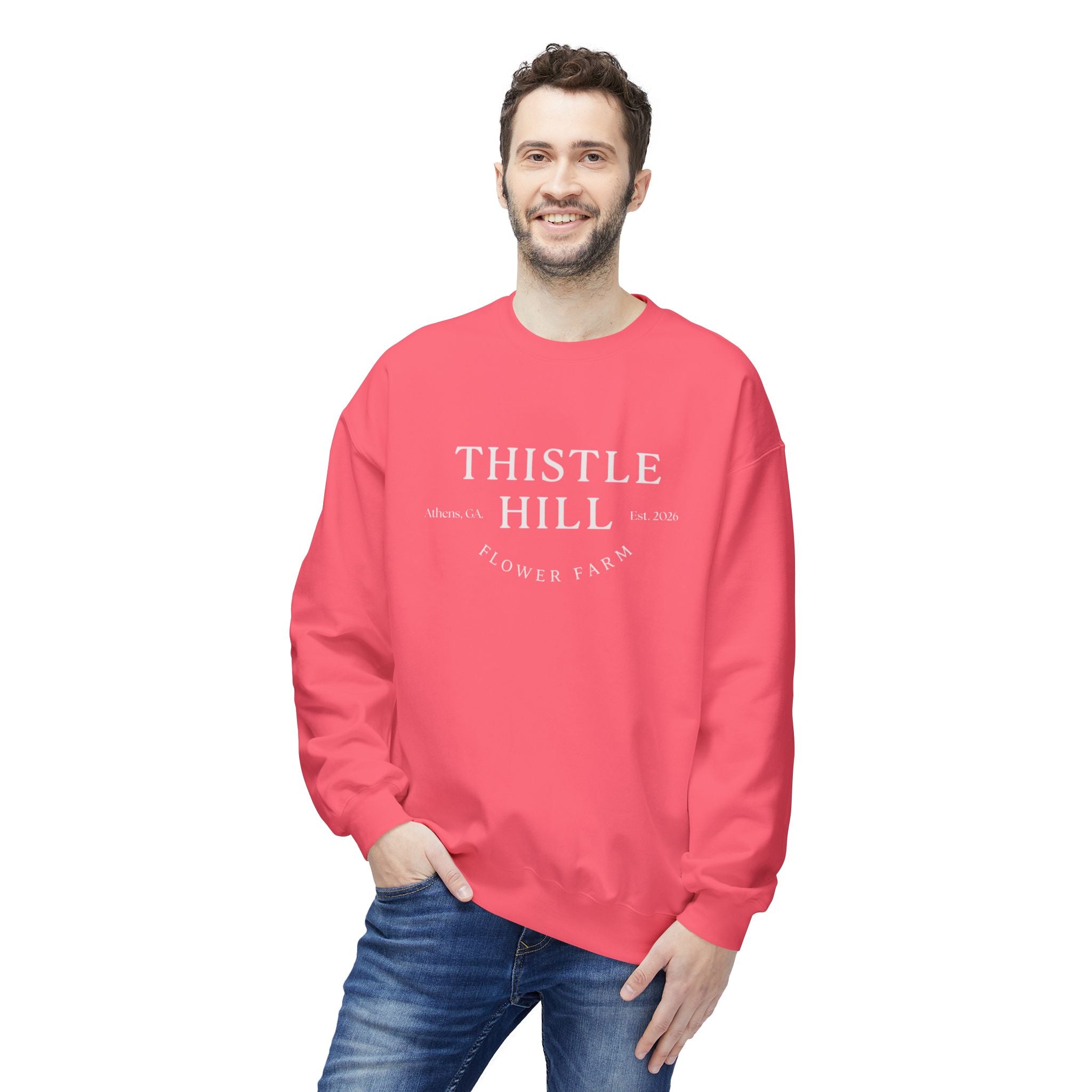 Midweight Softstyle Fleece Crewneck Sweatshirt (white)